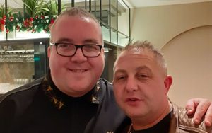 Dave Lee  with Darts player